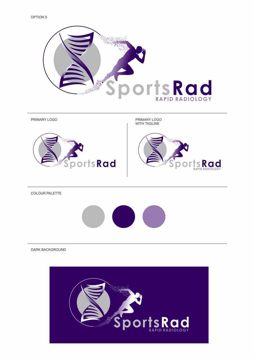 SportsRAD logo variations, lock-ups and purple colour palette